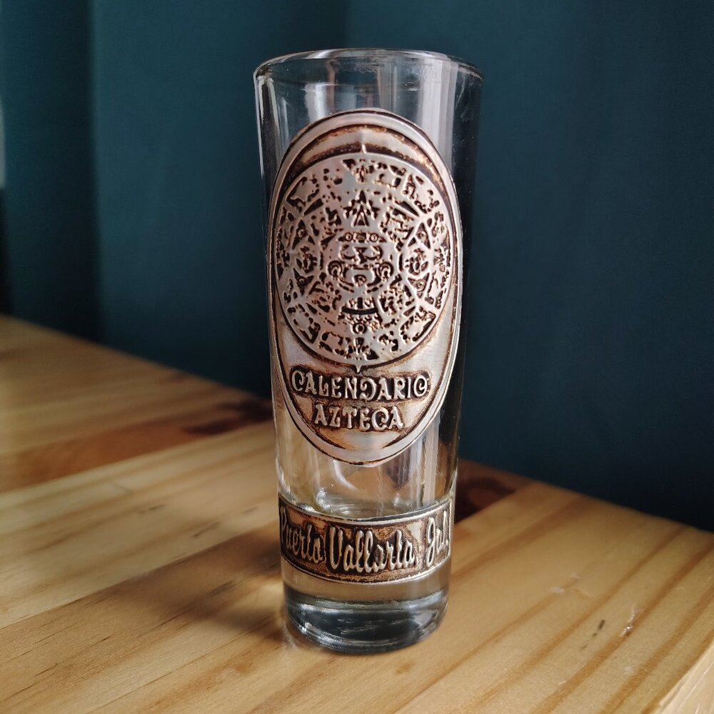 Azteca Calendario Shot Glass From Mexico
